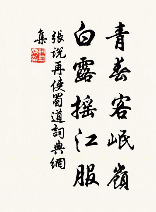 张说青春客岷岭，白露摇江服书法作品欣赏
