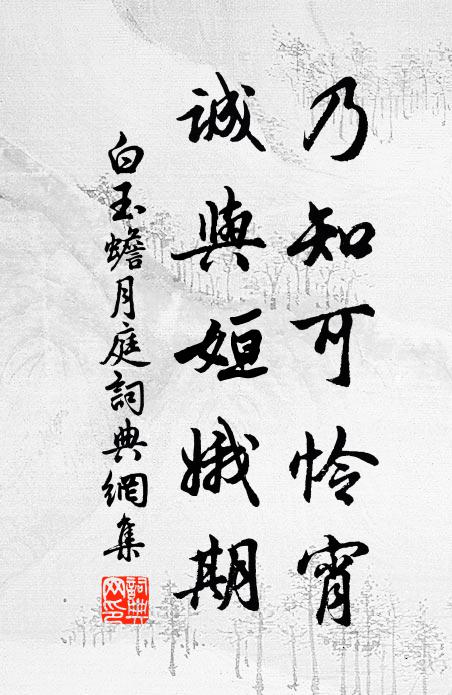 白玉蟾乃知可怜宵，诚与姮娥期书法作品欣赏