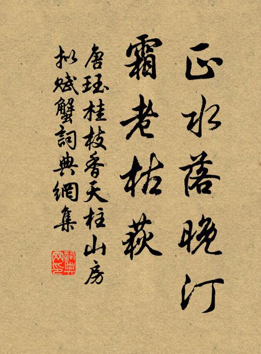 唐珏正水落晚汀，霜老枯荻书法作品欣赏