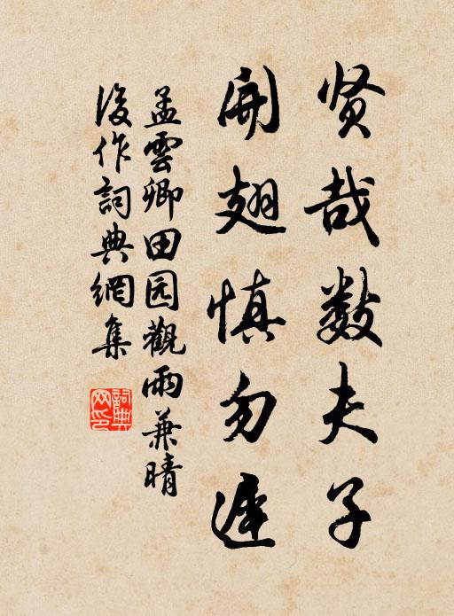 孟云卿贤哉数夫子，开翅慎勿迟书法作品欣赏