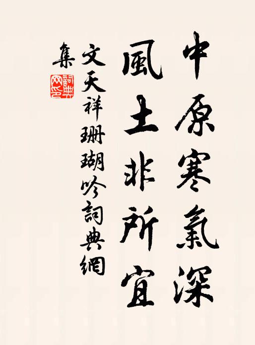 文天祥中原寒气深，风土非所宜书法作品欣赏