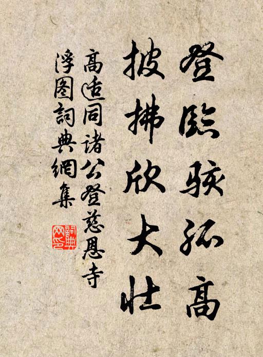 高适登临骇孤高，披拂欣大壮书法作品欣赏