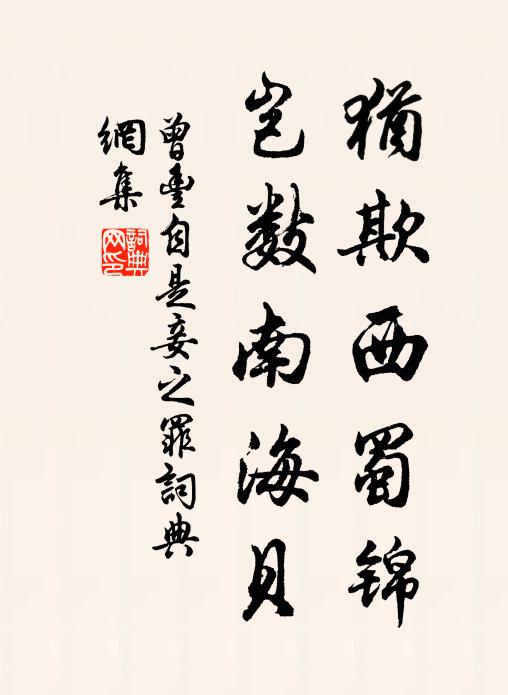 曾丰犹欺西蜀锦，岂数南海贝书法作品欣赏