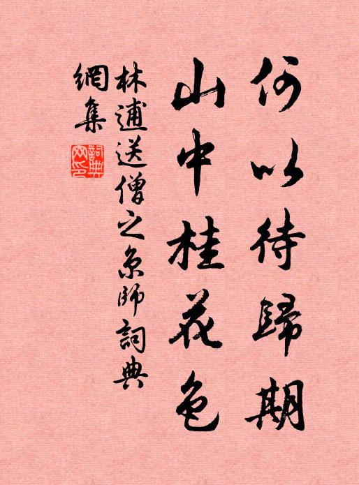 林逋何以待归期，山中桂花色书法作品欣赏