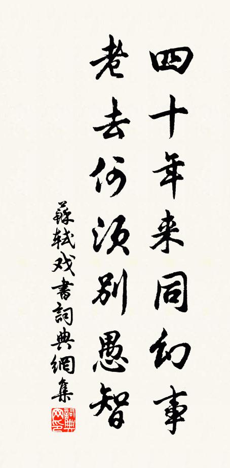 苏轼四十年来同幻事，老去何须别愚智书法作品欣赏