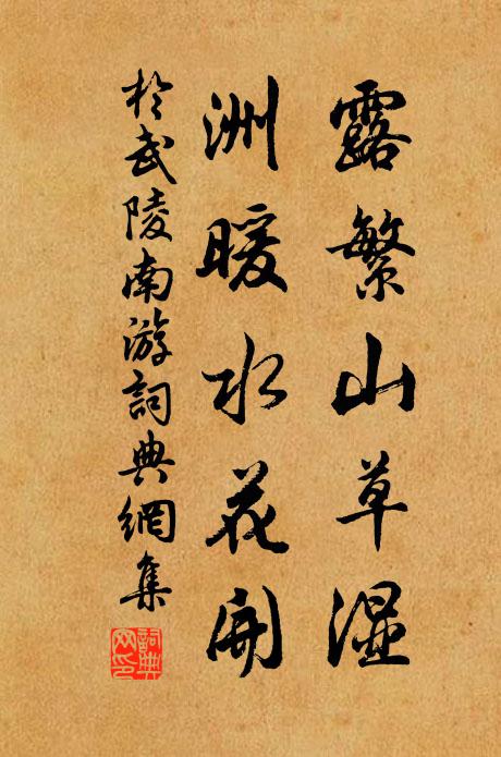 于武陵露繁山草湿，洲暖水花开书法作品欣赏