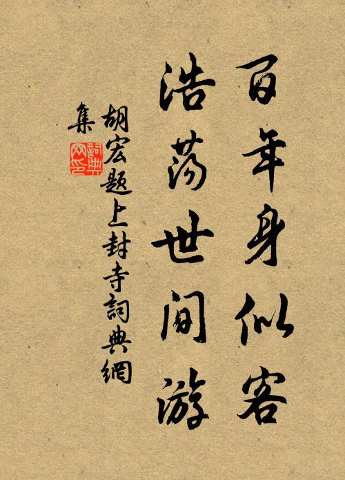 胡宏百年身似客，浩荡世间游书法作品欣赏
