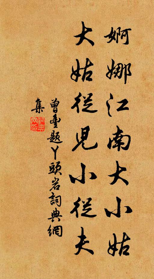 曾丰婀娜江南大小姑，大姑从儿小从夫书法作品欣赏