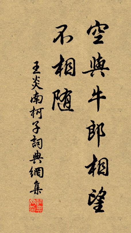 王炎空与牛郎相望、不相随书法作品欣赏