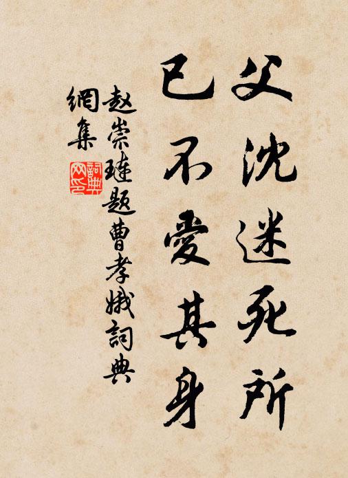 赵崇琏父沈迷死所，已不爱其身书法作品欣赏