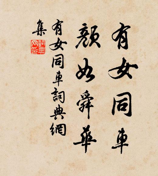 佚名有女同车，颜如舜华书法作品欣赏