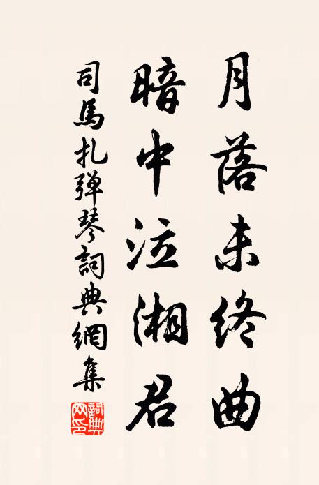 司马扎月落未终曲，暗中泣湘君书法作品欣赏