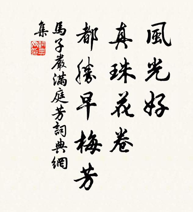 马子严风光好，真珠花卷，都胜早梅芳书法作品欣赏
