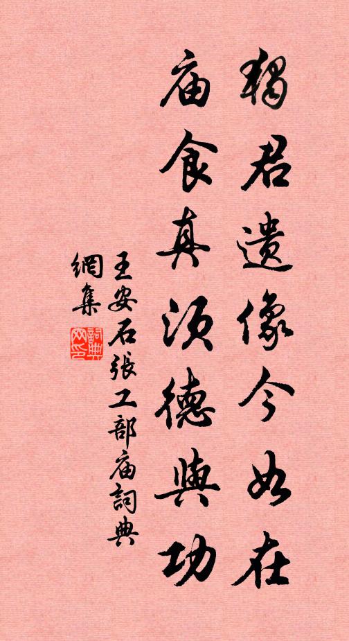 王安石独君遗像今如在，庙食真须德与功书法作品欣赏