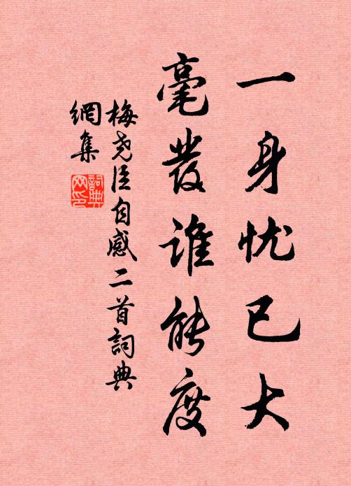 梅尧臣一身忧已大，毫发谁能度书法作品欣赏