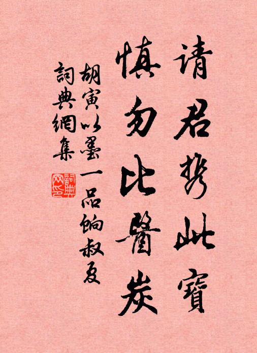 胡寅请君携此宝,慎勿比医炭书法作品欣赏