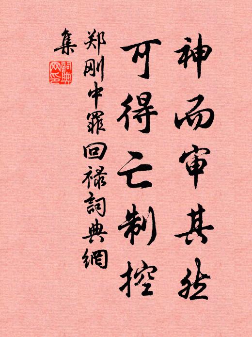 郑刚中神而审其然，可得亡制控书法作品欣赏