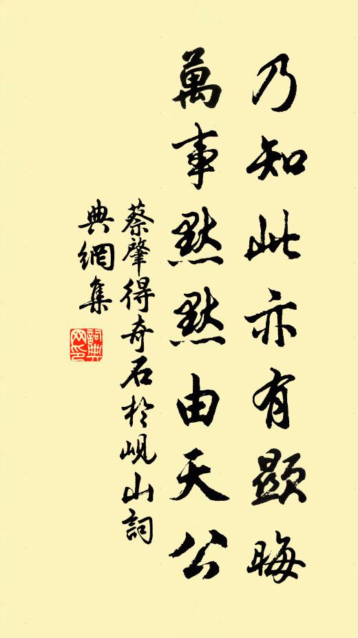 蔡肇乃知此亦有显晦，万事默默由天公书法作品欣赏