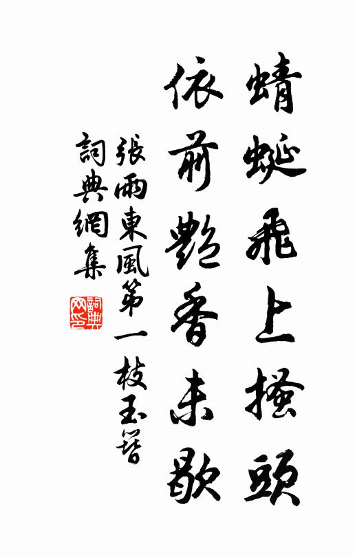 张雨蜻蜓飞上搔头，依前艳香未歇书法作品欣赏