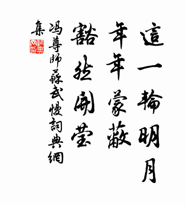冯尊师这一轮明月，年年蒙蔽，豁然开莹书法作品欣赏