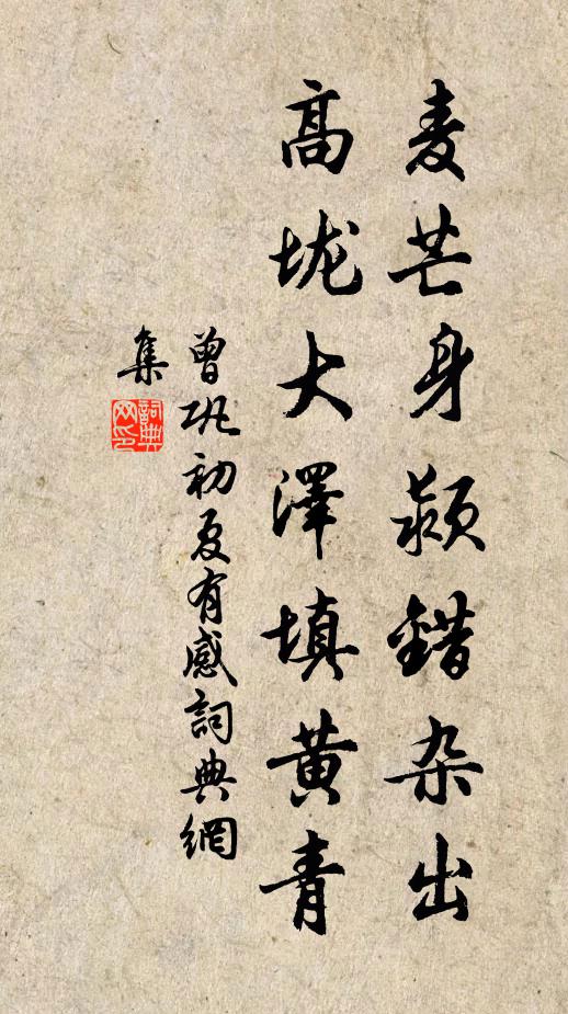 曾巩麦芒身颍错杂出，高垅大泽填黄青书法作品欣赏