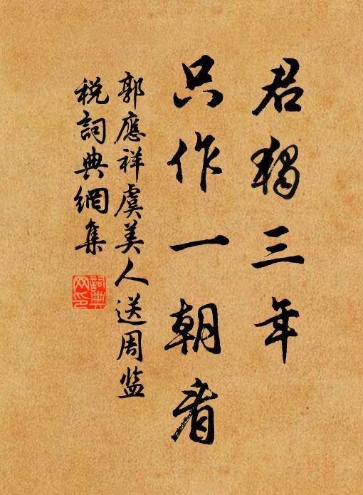 郭应祥君独三年、只作一朝看书法作品欣赏