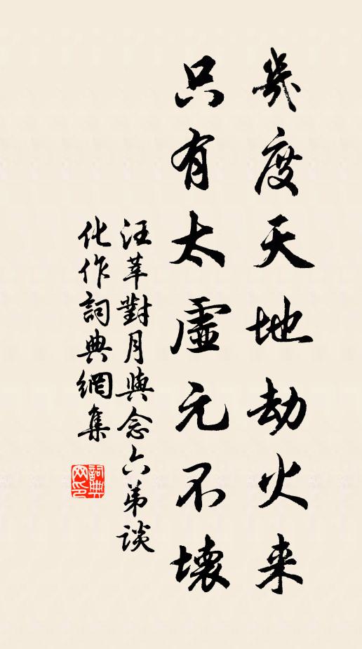 汪莘几度天地劫火来，只有太虚元不坏书法作品欣赏
