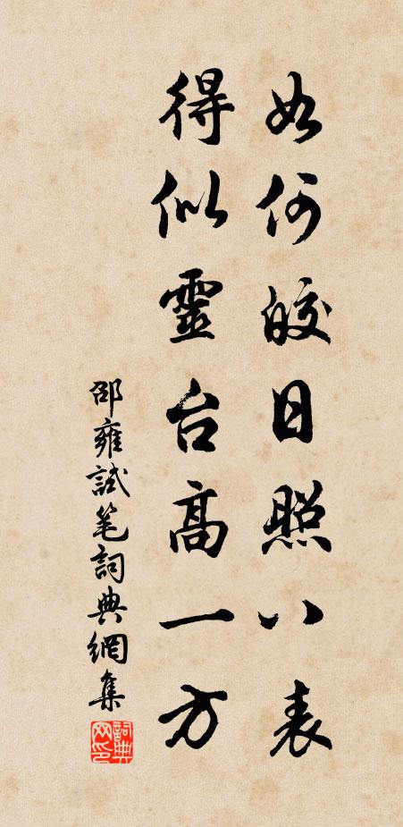 邵雍如何皎日照八表，得似灵台高一方书法作品欣赏