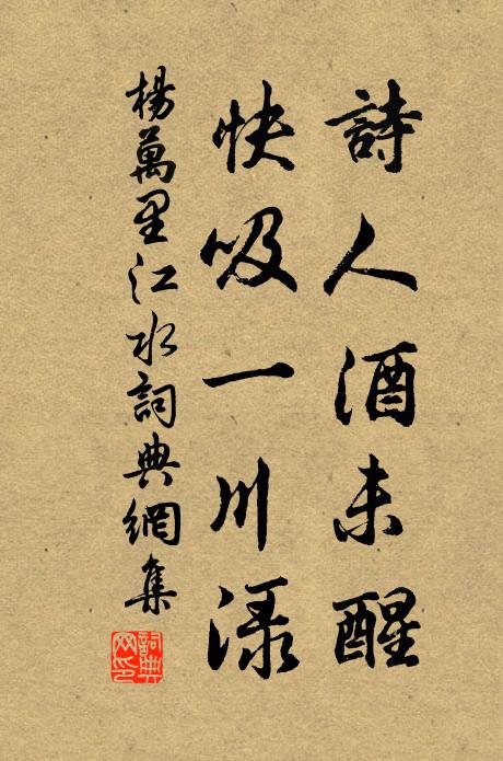 杨万里诗人酒未醒，快吸一川渌书法作品欣赏