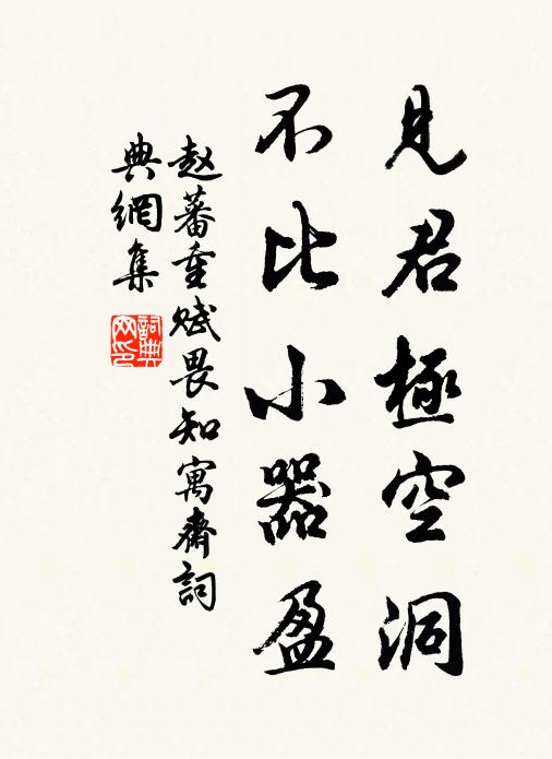 赵蕃见君极空洞，不比小器盈书法作品欣赏