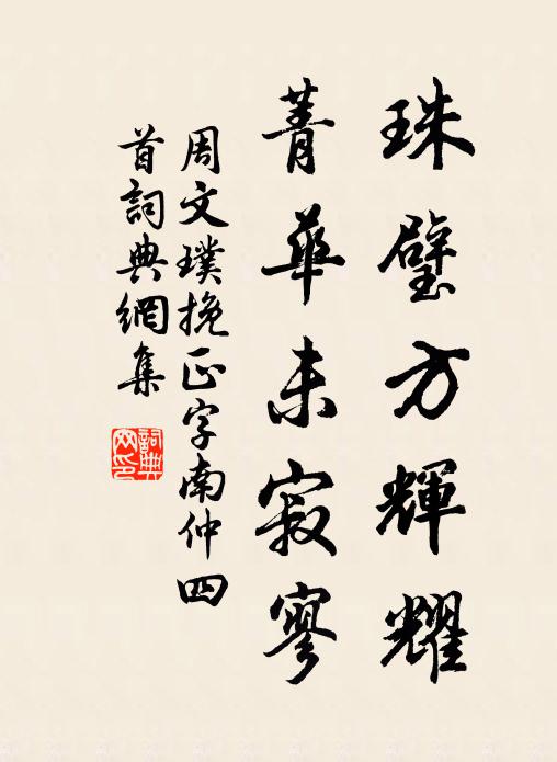 周文璞珠璧方辉耀，菁华未寂寥书法作品欣赏