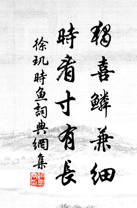 徐玑独喜鳞兼细，时看寸有长书法作品欣赏