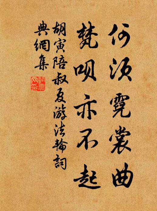 胡寅何须霓裳曲，梵呗亦不起书法作品欣赏