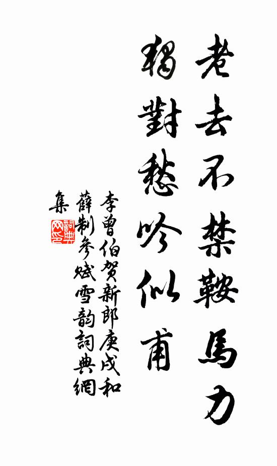 李曾伯老去不禁鞍马力，独对愁吟似甫书法作品欣赏
