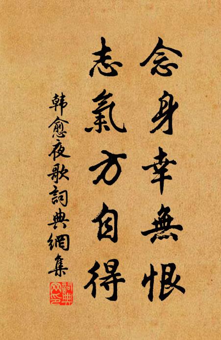 韩愈念身幸无恨，志气方自得书法作品欣赏
