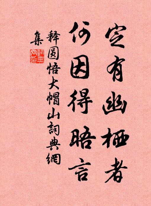 释圆悟定有幽栖者，何因得晤言书法作品欣赏