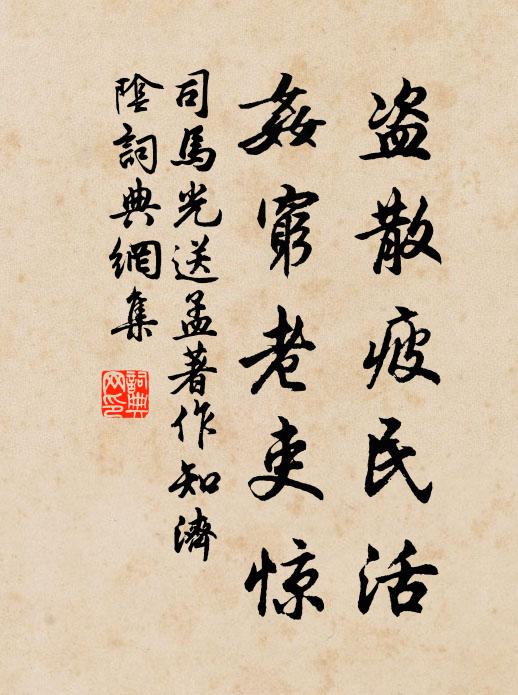 司马光盗散疲民活，奸穷老吏惊书法作品欣赏