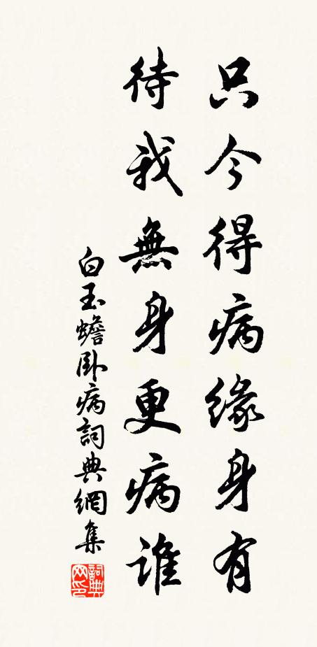 白玉蟾只今得病缘身有，待我无身更病谁书法作品欣赏