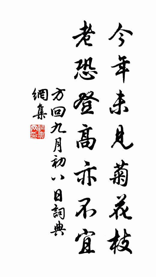 方回今年未见菊花枝，老恐登高亦不宜书法作品欣赏