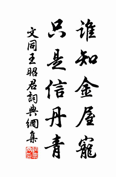 文同谁知金屋宠，只是信丹青书法作品欣赏
