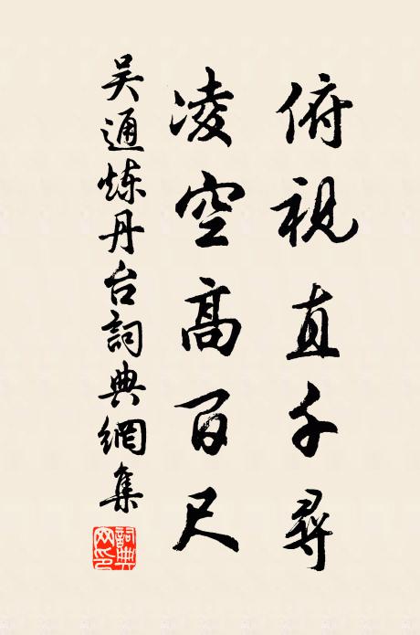 吴通俯视直千寻，凌空高百尺书法作品欣赏