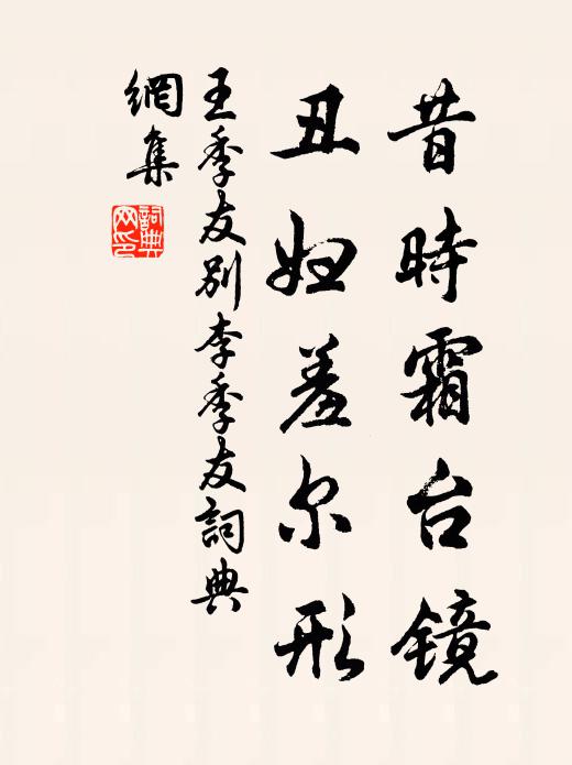 王季友昔时霜台镜，丑妇羞尔形书法作品欣赏