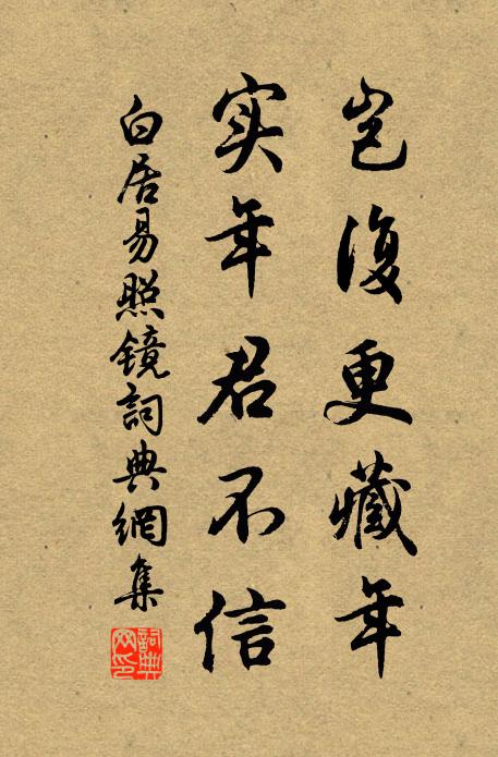 白居易岂复更藏年，实年君不信书法作品欣赏