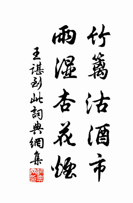 王谌竹篱沽酒市，雨湿杏花烟书法作品欣赏