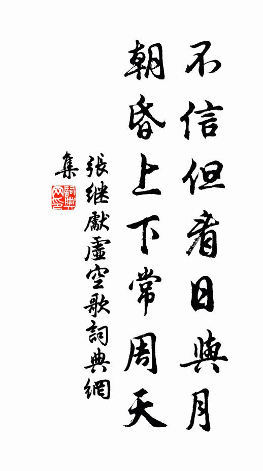 张继先不信但看日与月，朝昏上下常周天书法作品欣赏