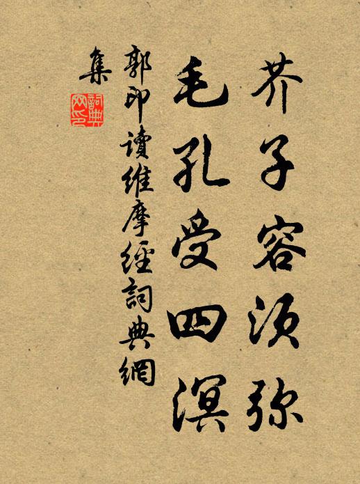 郭印芥子容须弥，毛孔受四溟书法作品欣赏