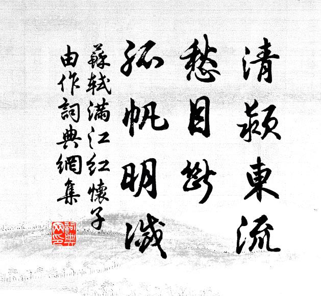 苏轼清颍东流，愁目断、孤帆明灭书法作品欣赏