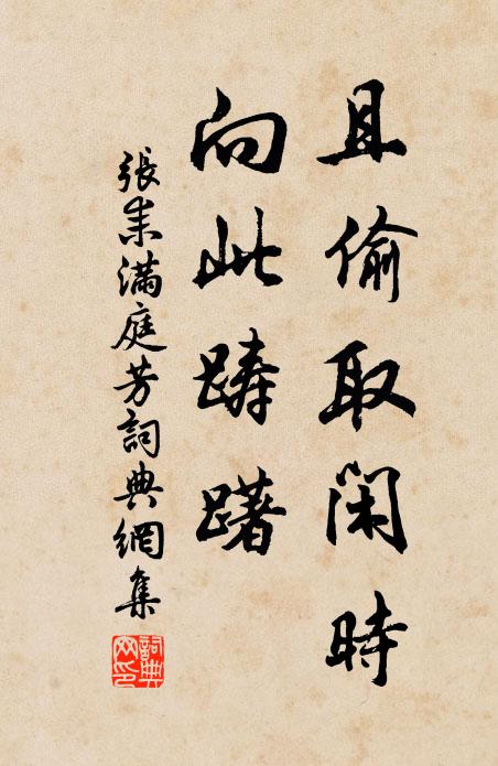 张耒且偷取闲时，向此踌躇书法作品欣赏