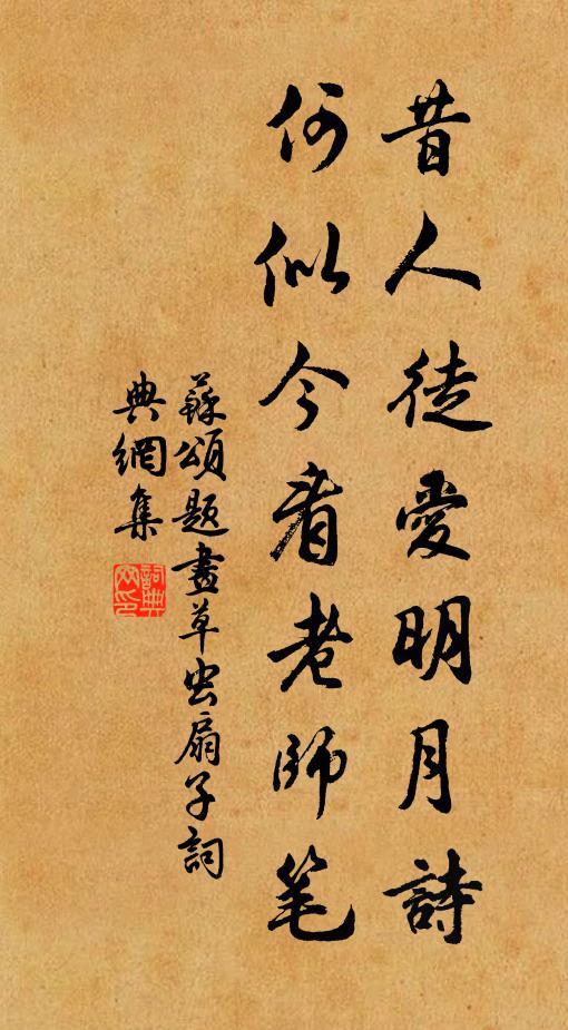 苏颂昔人徒爱明月诗，何似今看老师笔书法作品欣赏