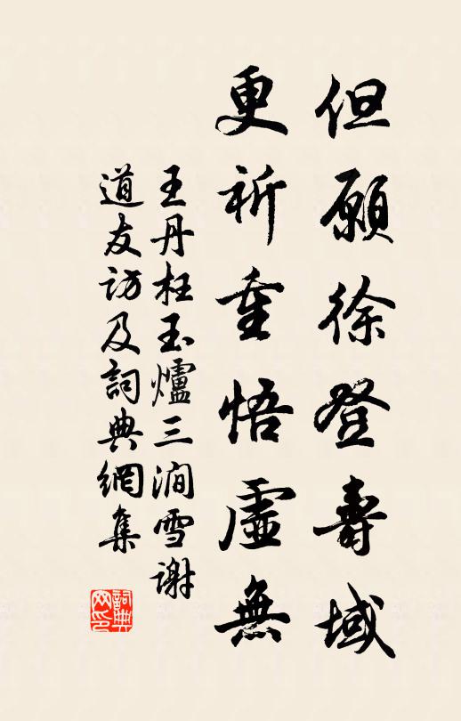 王丹枉但愿徐登寿域，更祈重悟虚无书法作品欣赏